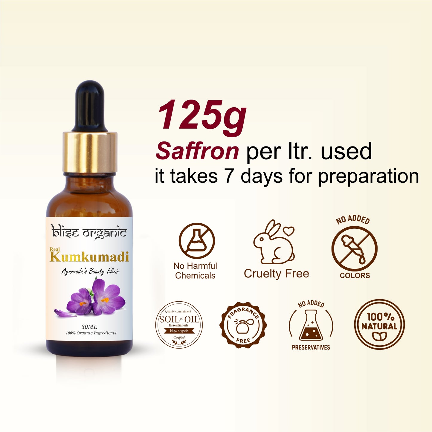 Sérum Visage Éclat Authentique Kumkumadi – Élixir Lumineux Safran & Bois de Santal