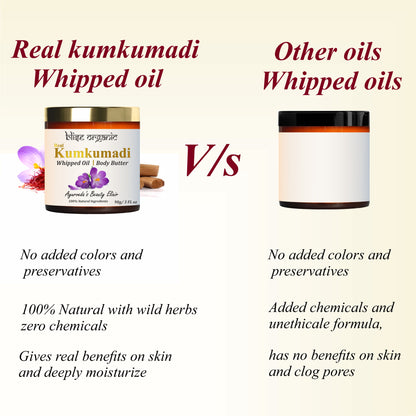 Beurre corporel fouetté Kumkumadi – Avec du karité, du beurre de cacao et des huiles de safran et de bois de santal