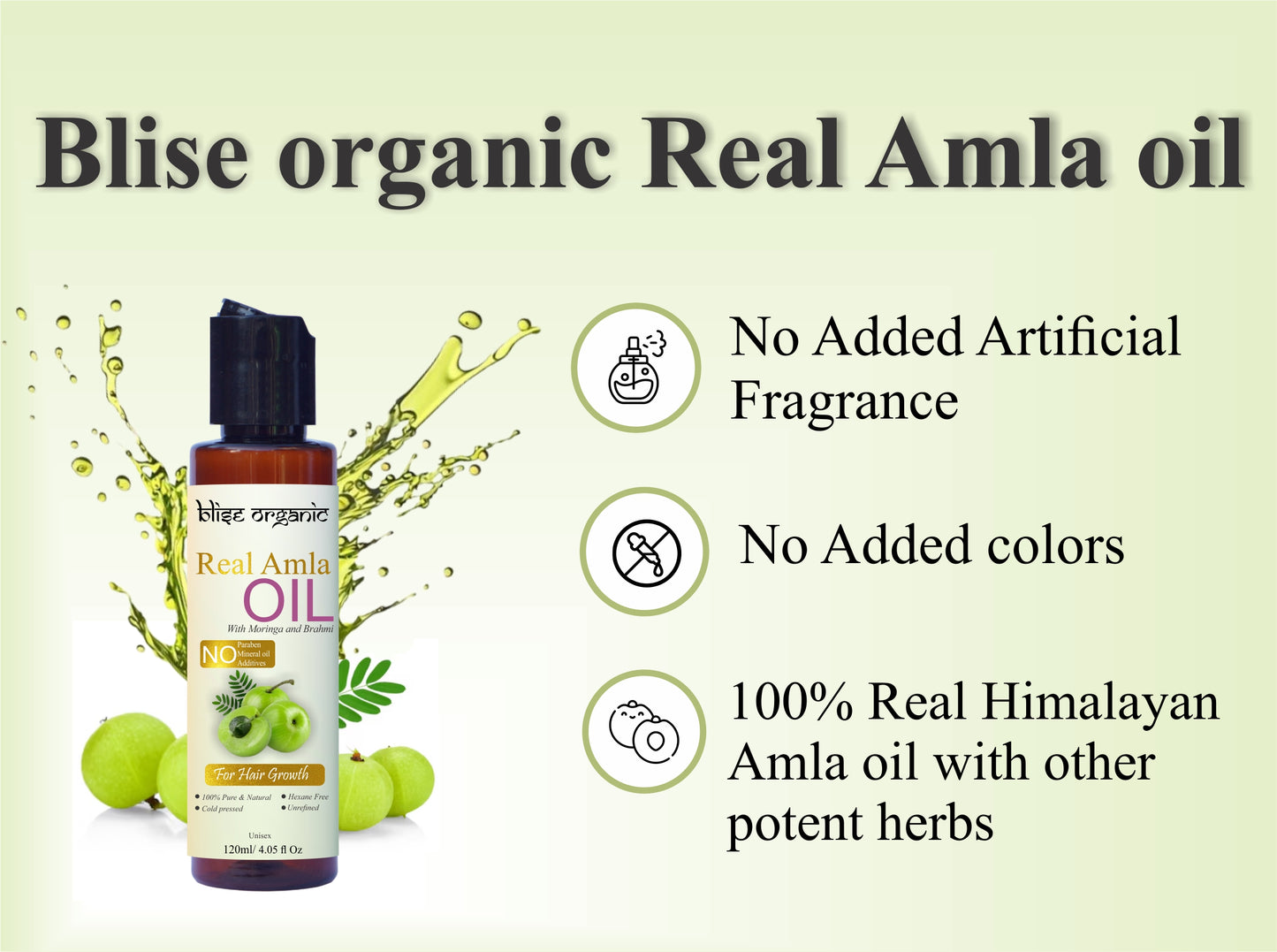 Huile Capillaire d'Amla Pure Ultra-Puissante | Élixir Stimulant la Croissance des Cheveux et du Cuir Chevelu Pressé à Froid