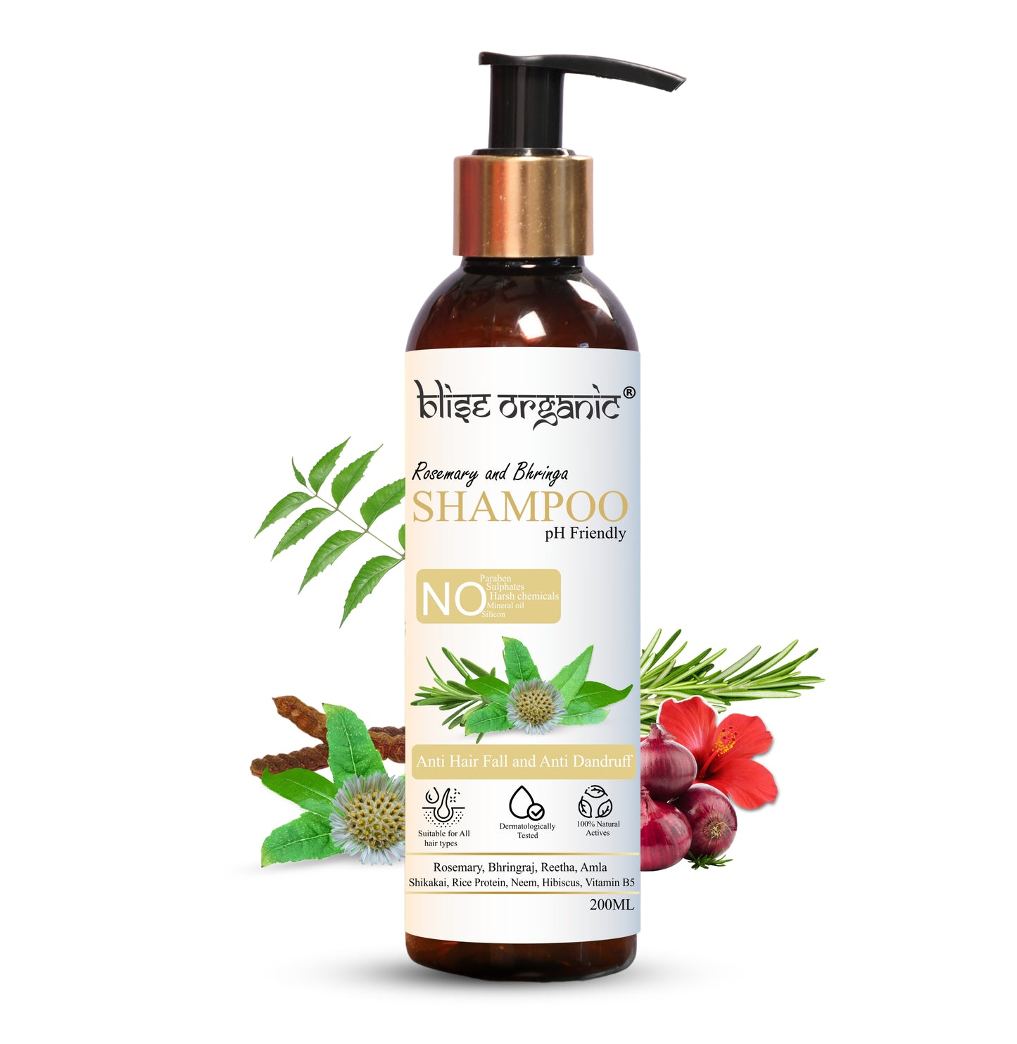 Rosemary and Bhringa Shampoo - For anti hairfall and anti dandruff