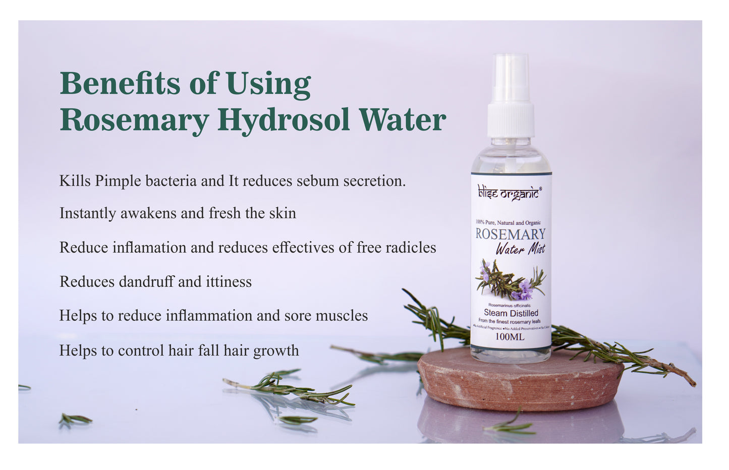 Rosemary Hydrosol - 100ML mist bottle