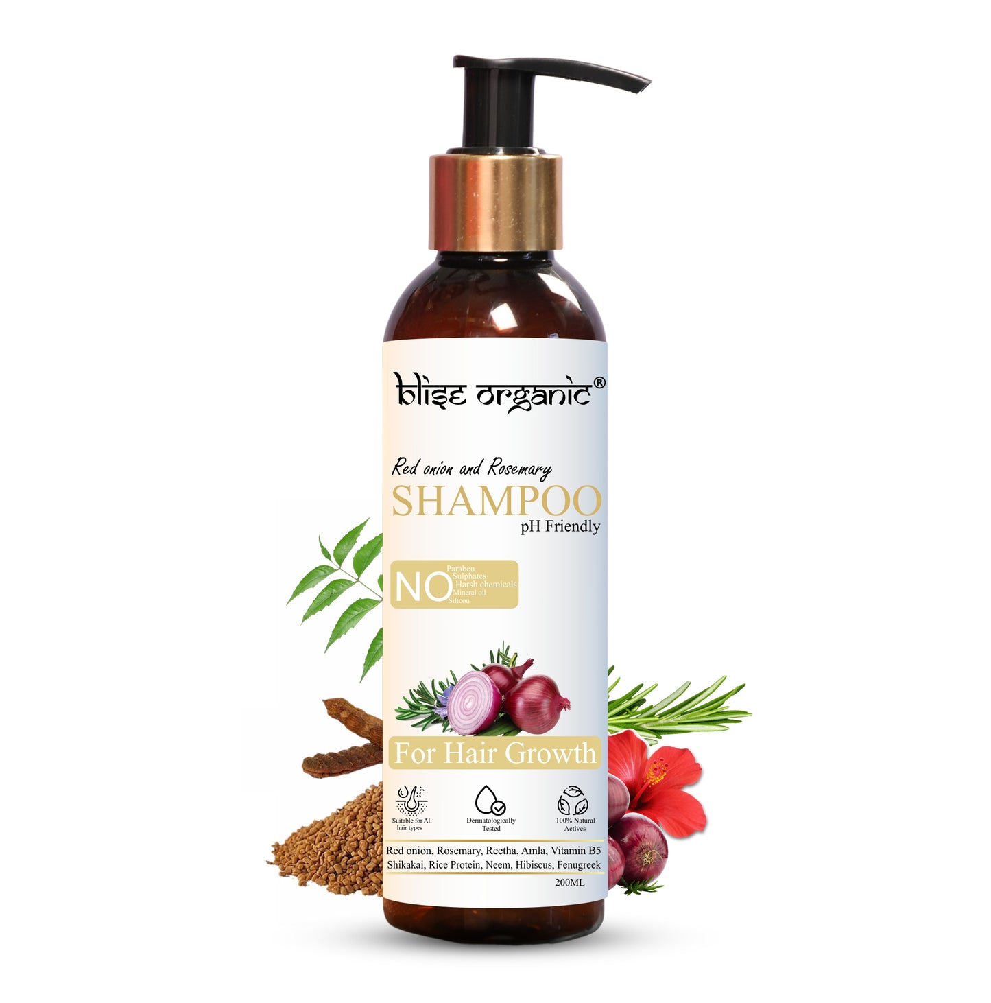 Shampooing oignon rouge et romarin - Pour la croissance des cheveux