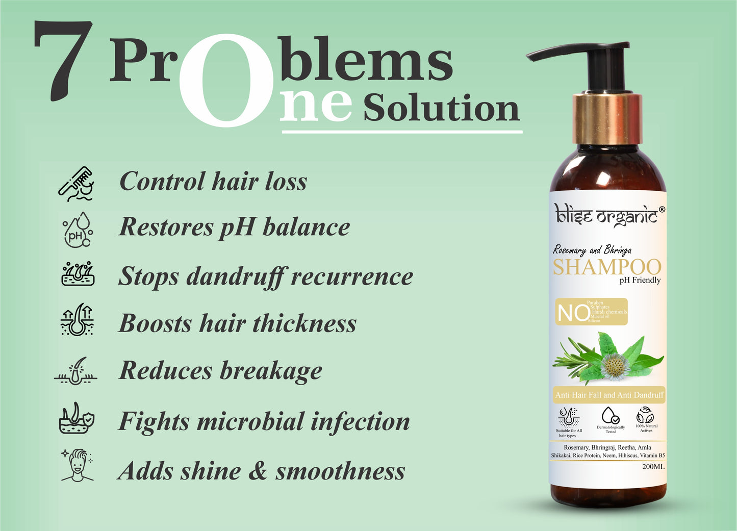 Rosemary and Bhringa Shampoo - For anti hairfall and anti dandruff