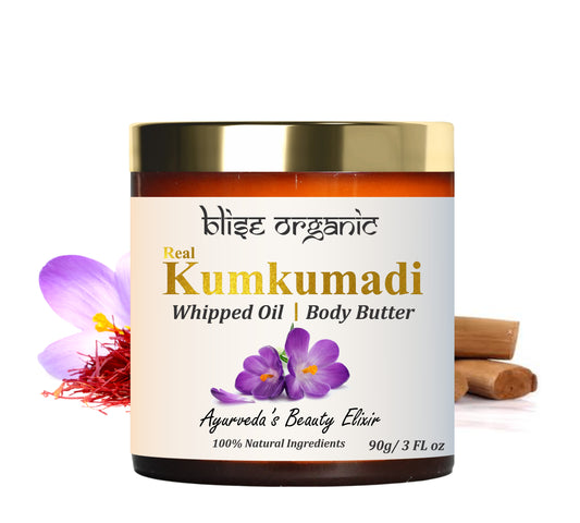 Kumkumadi Whipped Body butter - With Shea, Cocoa butter and Saffron and sandalwood oils
